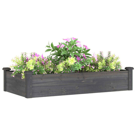 Plantenbak verhoogd met voering 120x60x25 cm vurenhout grijs - AllerleiShop