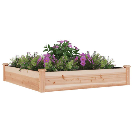 Plantenbak verhoogd met voering 120x120x25 cm massief vurenhout - AllerleiShop