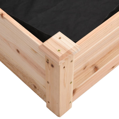 Plantenbak verhoogd met voering 120x120x25 cm massief vurenhout - AllerleiShop