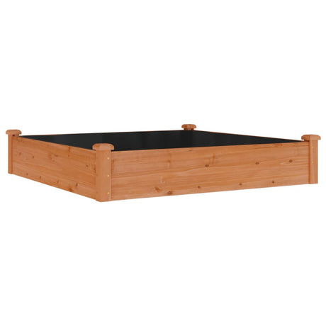 Plantenbak verhoogd met voering 120x120x25 cm vurenhout bruin - AllerleiShop