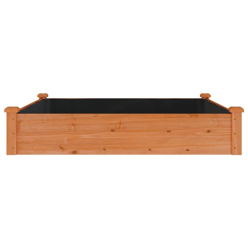 Plantenbak verhoogd met voering 120x120x25 cm vurenhout bruin - AllerleiShop