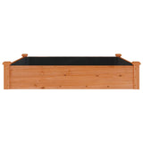 Plantenbak verhoogd met voering 120x120x25 cm vurenhout bruin - AllerleiShop