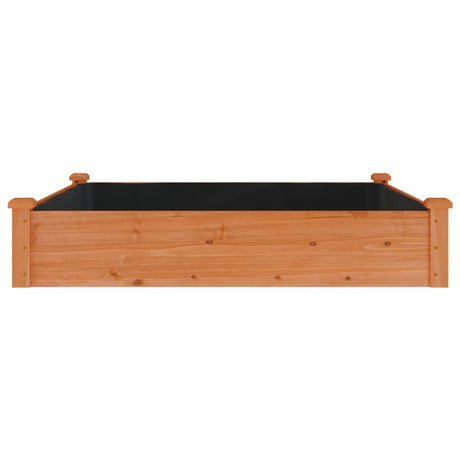 Plantenbak verhoogd met voering 120x120x25 cm vurenhout bruin - AllerleiShop