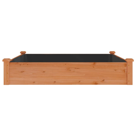 Plantenbak verhoogd met voering 120x120x25 cm vurenhout bruin - AllerleiShop