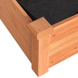 Plantenbak verhoogd met voering 120x120x25 cm vurenhout bruin - AllerleiShop