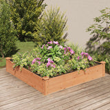 Plantenbak verhoogd met voering 120x120x25 cm vurenhout bruin - AllerleiShop