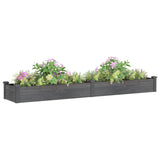 Plantenbak verhoogd met voering 240x45x25 cm vurenhout grijs - AllerleiShop