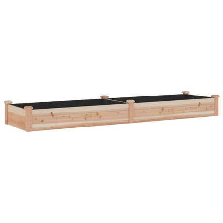 Plantenbak verhoogd met voering 240x60x25 cm massief vurenhout - AllerleiShop