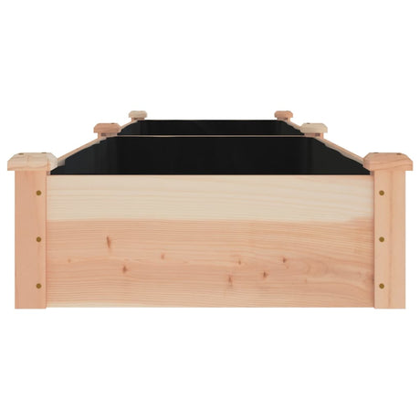 Plantenbak verhoogd met voering 240x60x25 cm massief vurenhout - AllerleiShop