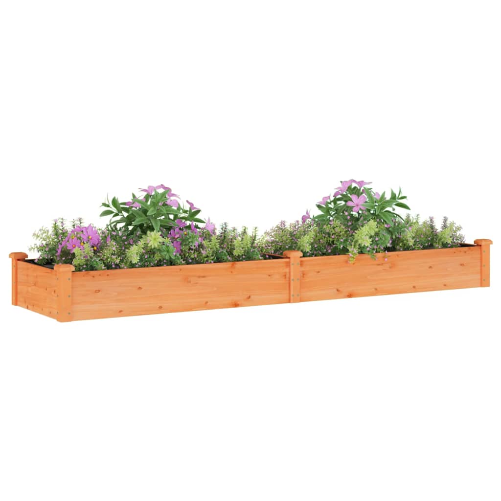 Plantenbak verhoogd met voering 240x60x25 cm vurenhout bruin - AllerleiShop