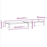 Plantenbak verhoogd met voering 240x60x25 cm vurenhout bruin - AllerleiShop