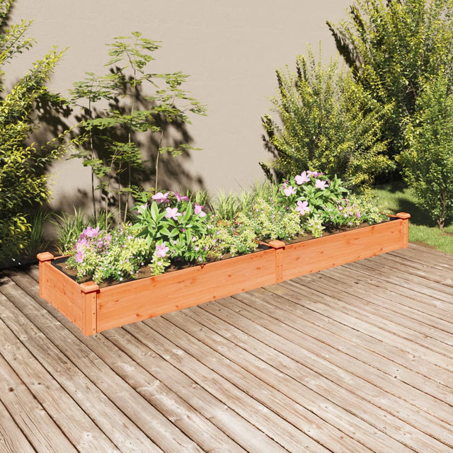 Plantenbak verhoogd met voering 240x60x25 cm vurenhout bruin - AllerleiShop