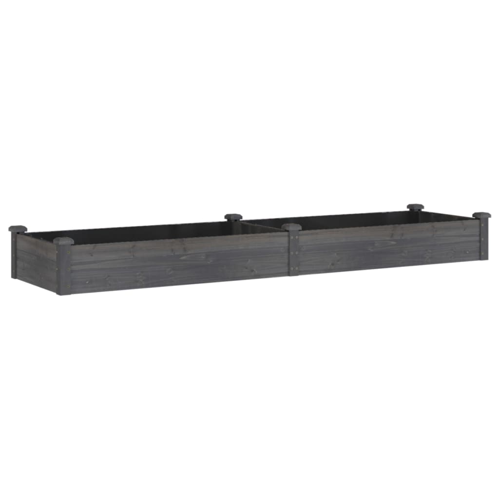 Plantenbak verhoogd met voering 240x60x25 cm vurenhout grijs - AllerleiShop