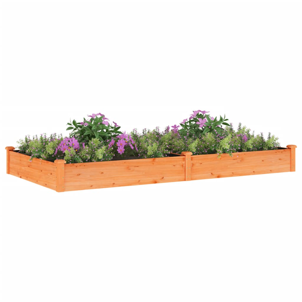 Plantenbak verhoogd met voering 240x120x25 cm vurenhout bruin - AllerleiShop