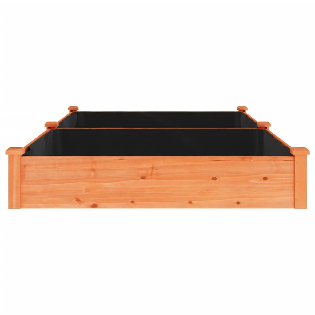 Plantenbak verhoogd met voering 240x120x25 cm vurenhout bruin - AllerleiShop