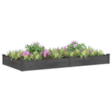 Plantenbak verhoogd met voering 240x120x25 cm vurenhout grijs - AllerleiShop