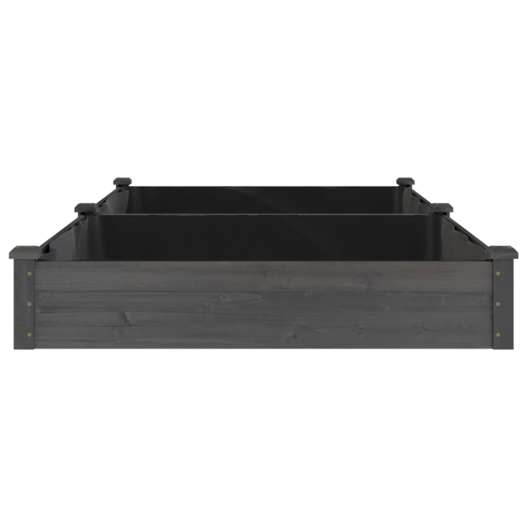 Plantenbak verhoogd met voering 240x120x25 cm vurenhout grijs - AllerleiShop