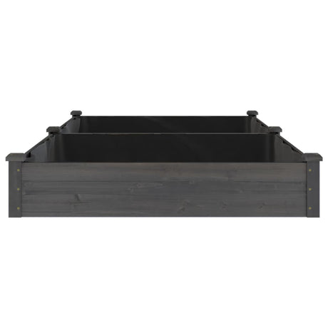 Plantenbak verhoogd met voering 240x120x25 cm vurenhout grijs - AllerleiShop