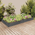 Plantenbak verhoogd met voering 240x120x25 cm vurenhout grijs - AllerleiShop