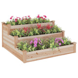 Plantenbak verhoogd met voering 120x120x56 cm massief vurenhout - AllerleiShop