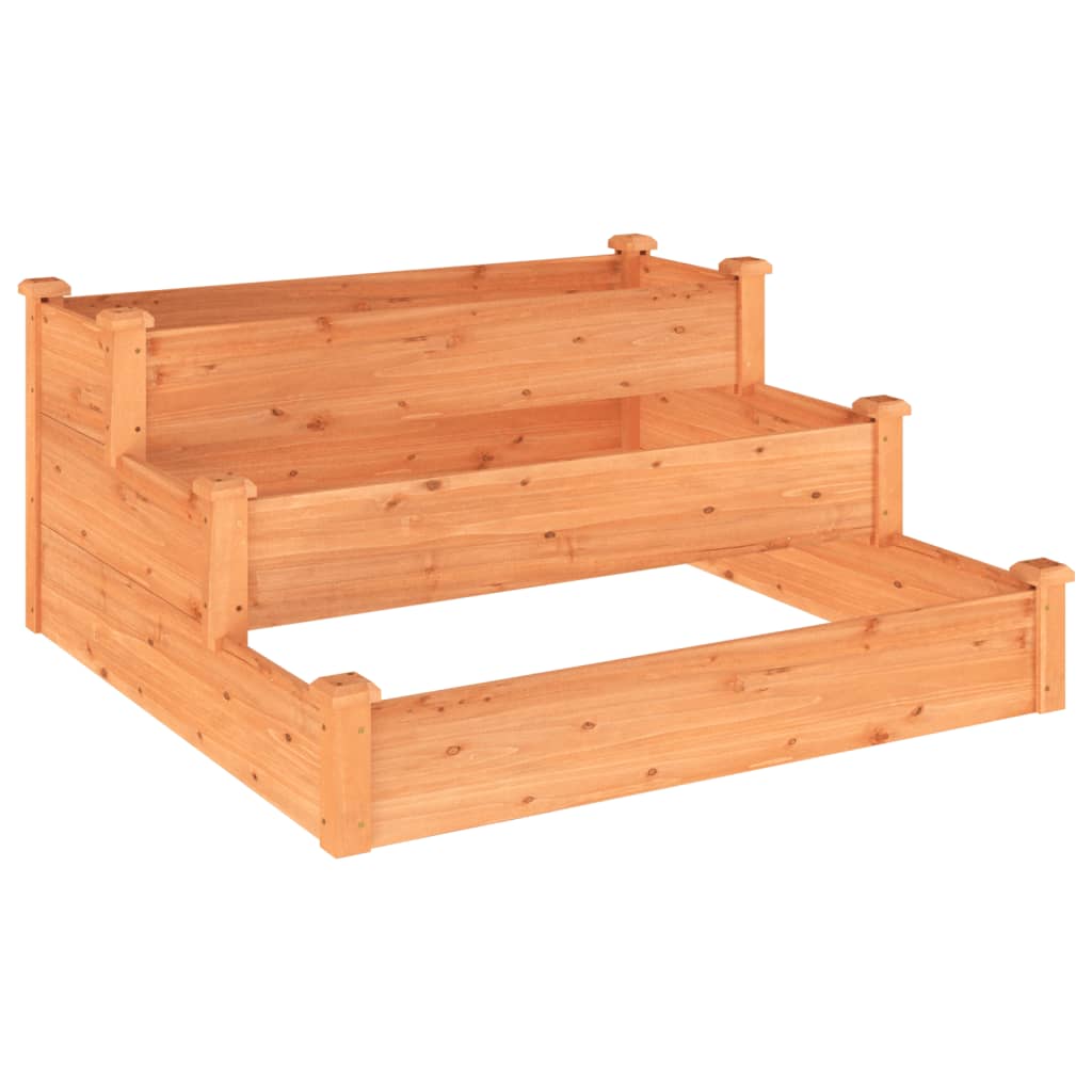 Plantenbak verhoogd 120x120x56 cm massief vurenhout bruin - AllerleiShop