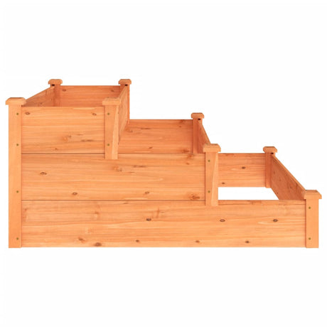 Plantenbak verhoogd 120x120x56 cm massief vurenhout bruin - AllerleiShop