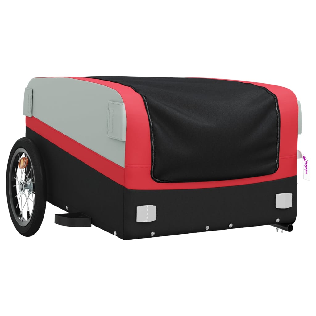 Fietstrailer 45 kg ijzer zwart en rood