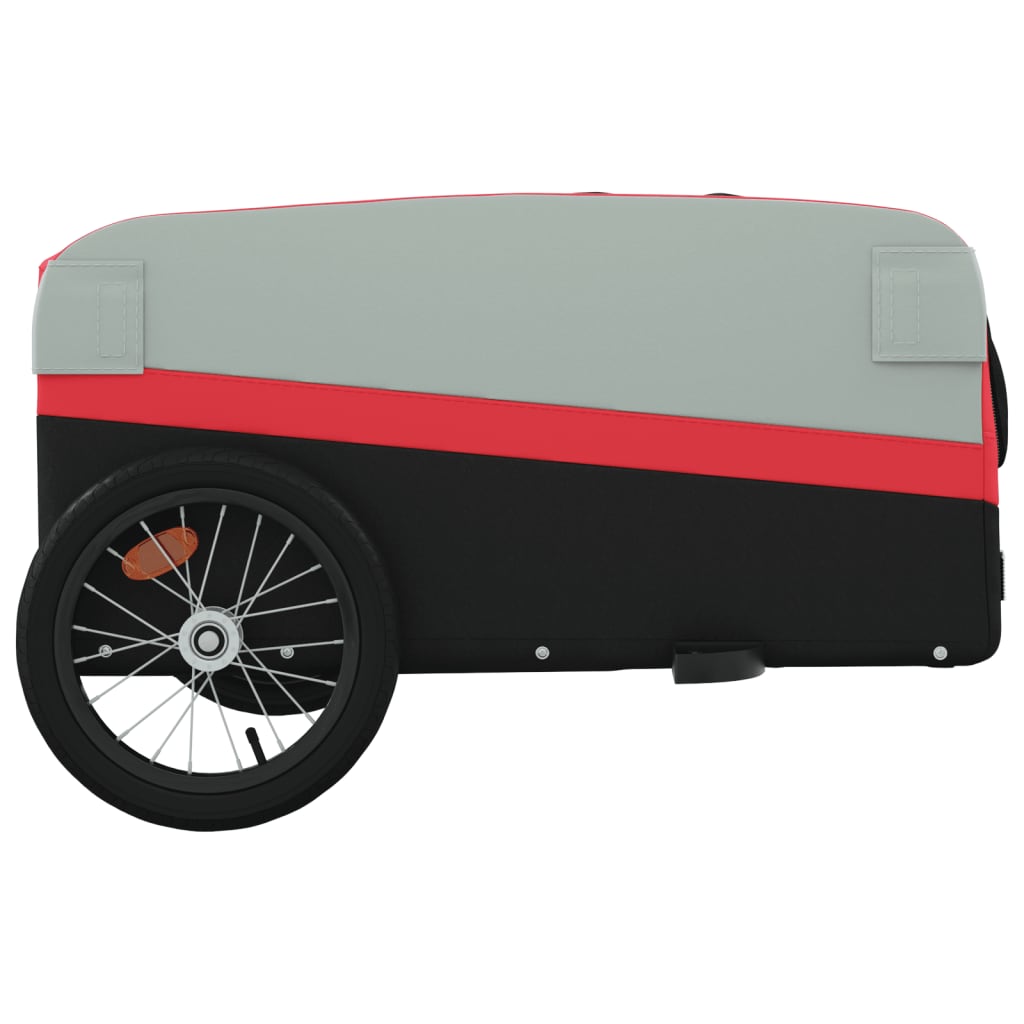 Fietstrailer 45 kg ijzer zwart en rood