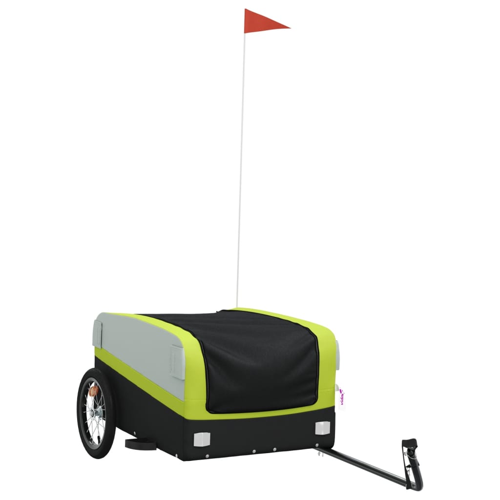 Fietstrailer 45 kg ijzer zwart en groen