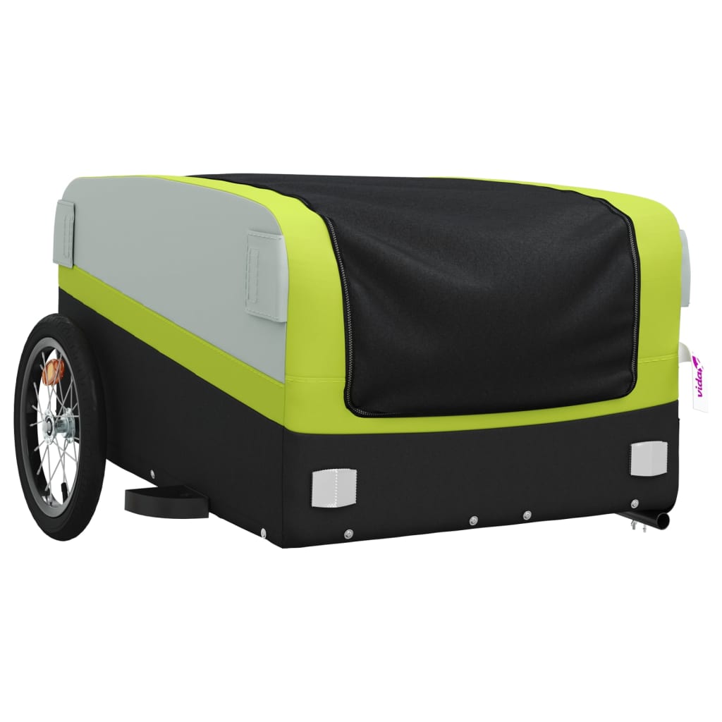 Fietstrailer 45 kg ijzer zwart en groen