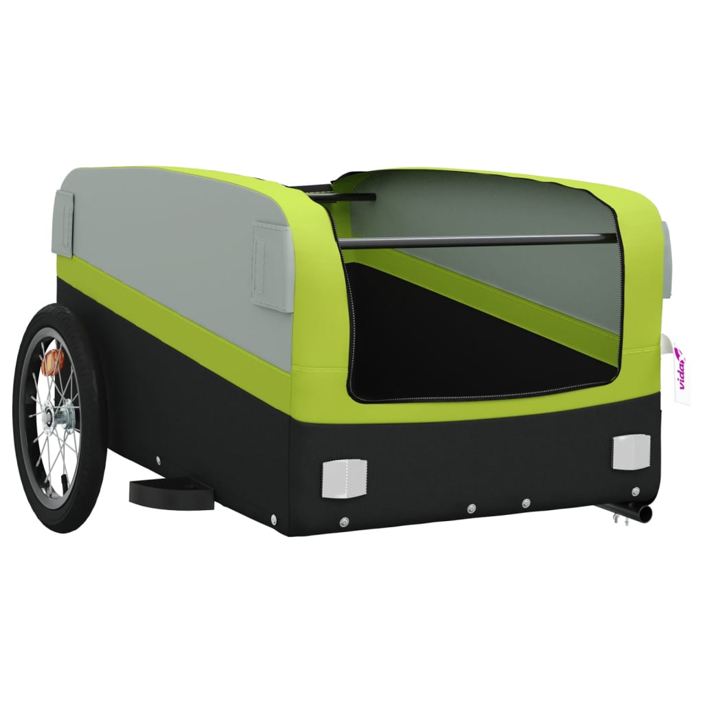 Fietstrailer 45 kg ijzer zwart en groen