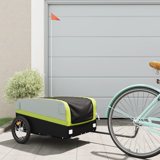 Fietstrailer 45 kg ijzer zwart en groen