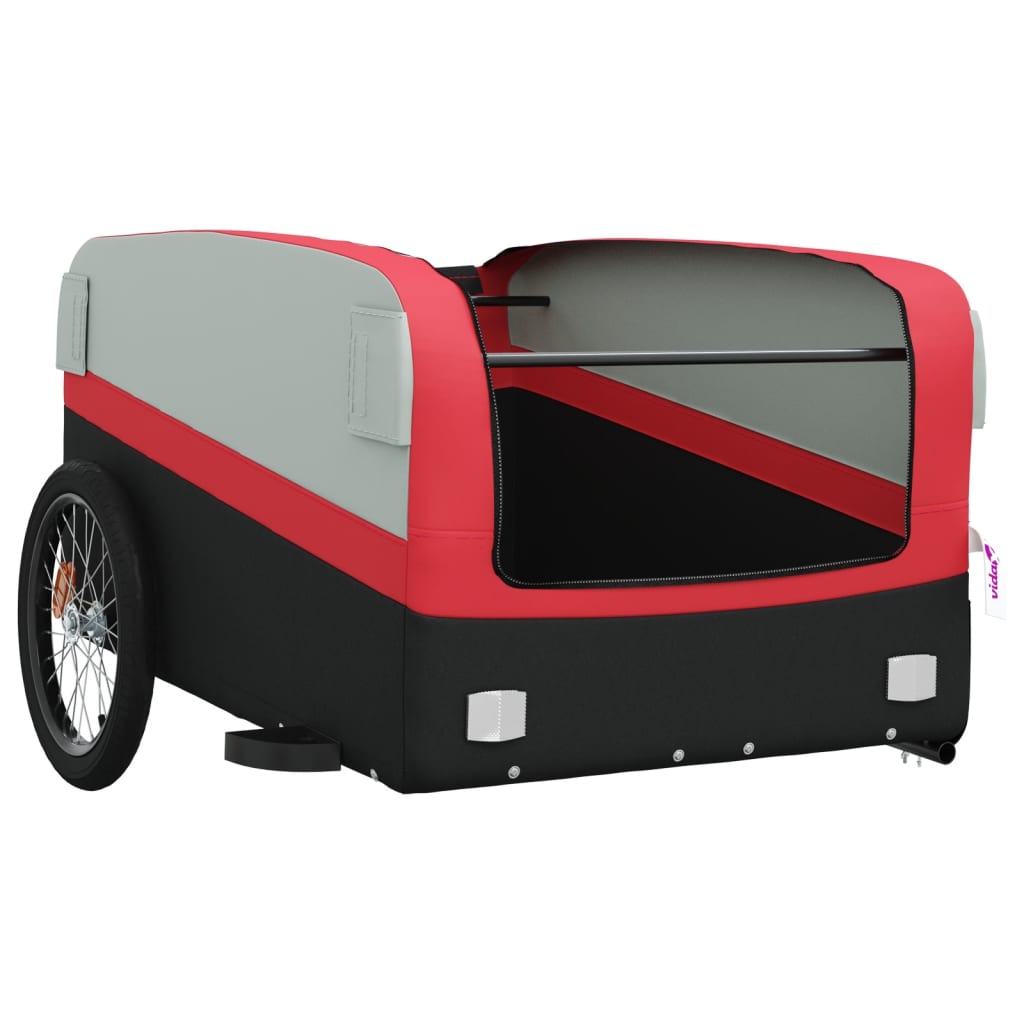 Fietstrailer 45 kg ijzer zwart en rood