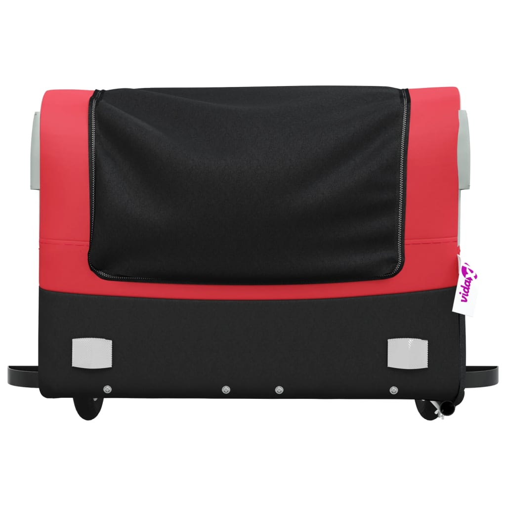 Fietstrailer 45 kg ijzer zwart en rood