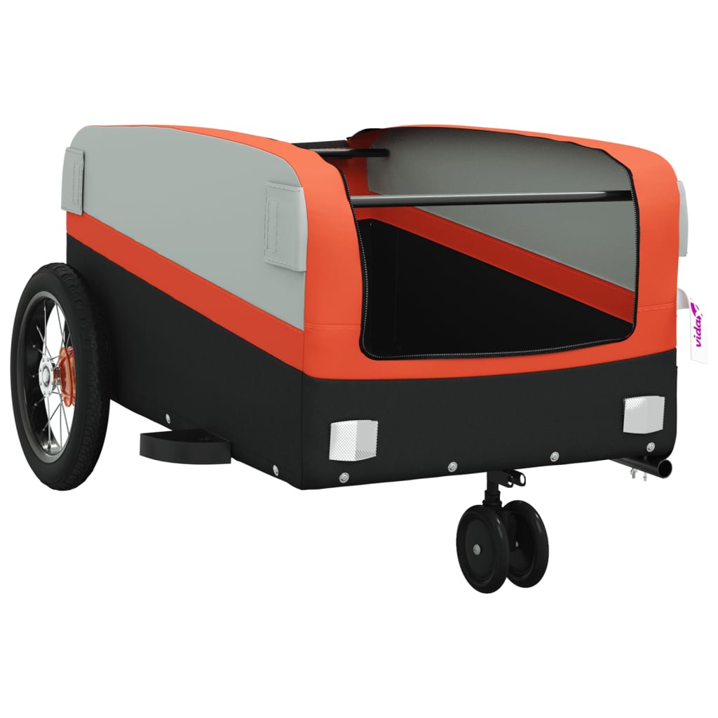 Fietstrailer 30 kg ijzer zwart en oranje