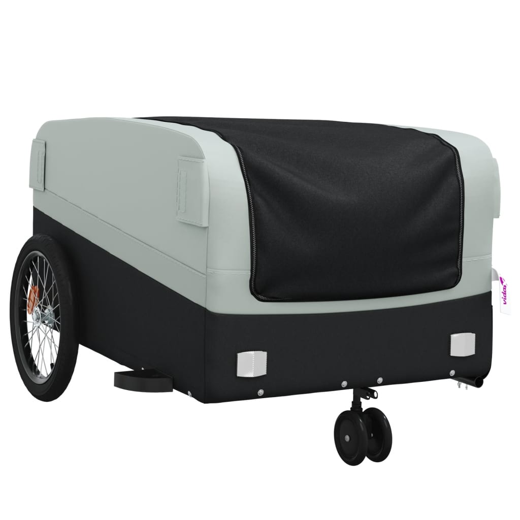 Fietstrailer 45 kg ijzer zwart en grijs - AllerleiShop