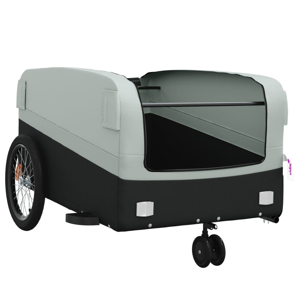 Fietstrailer 45 kg ijzer zwart en grijs - AllerleiShop