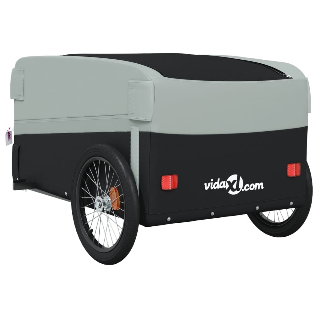 Fietstrailer 45 kg ijzer zwart en grijs - AllerleiShop