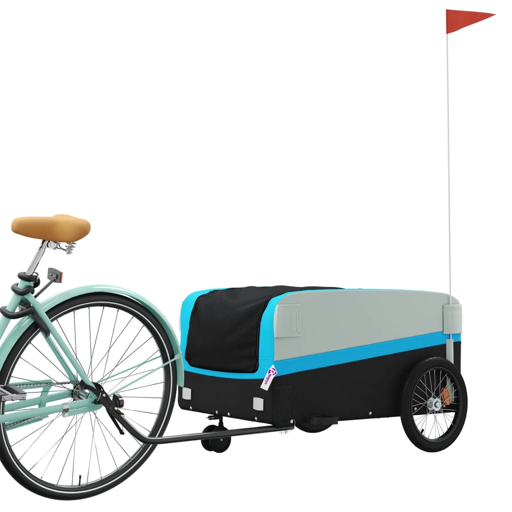 Fietstrailer 45 kg ijzer zwart en blauw - AllerleiShop