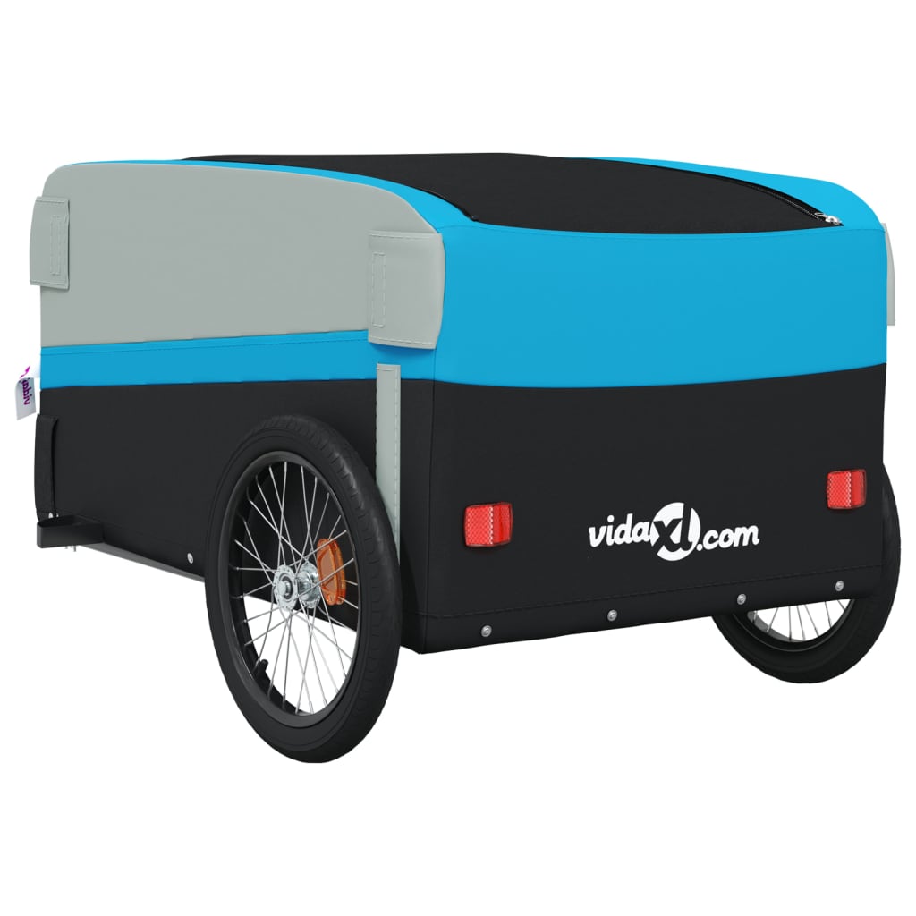 Fietstrailer 45 kg ijzer zwart en blauw - AllerleiShop