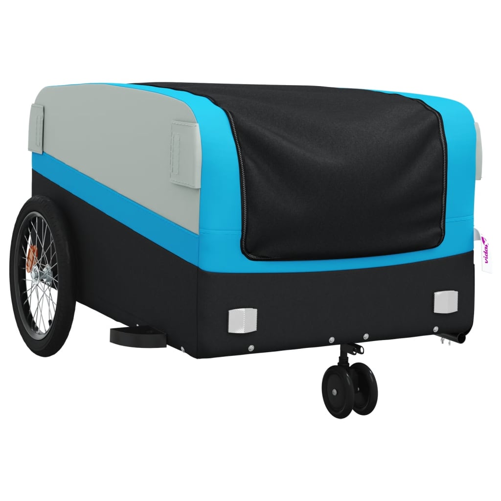 Fietstrailer 45 kg ijzer zwart en blauw - AllerleiShop