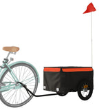 Fietstrailer 30 kg ijzer zwart en oranje - AllerleiShop