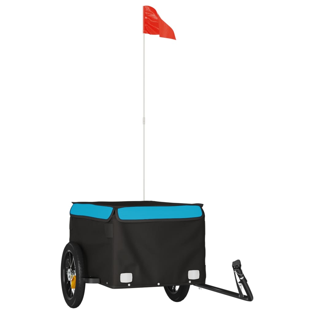 Fietstrailer 30 kg ijzer zwart en blauw