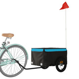 Fietstrailer 30 kg ijzer zwart en blauw