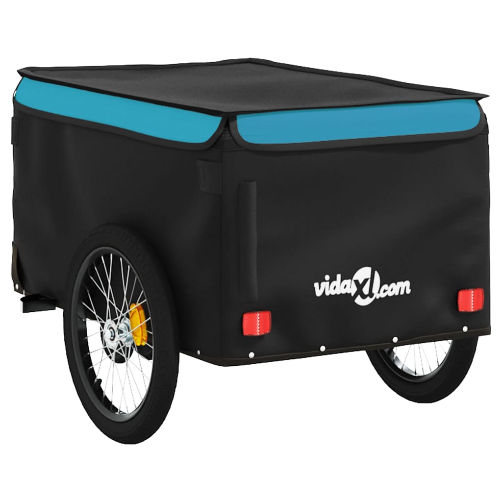 Fietstrailer 30 kg ijzer zwart en blauw - AllerleiShop