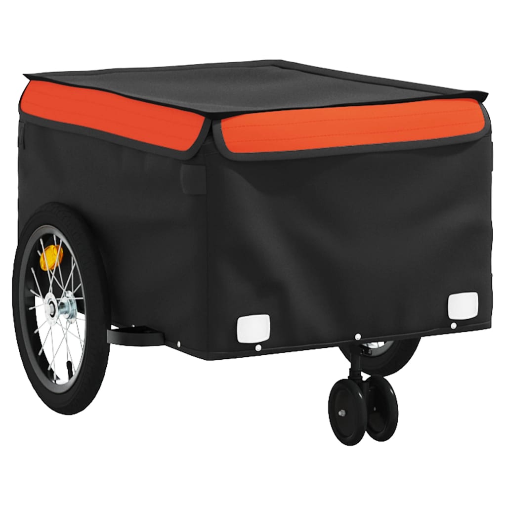 Fietstrailer 45 kg ijzer zwart en oranje - AllerleiShop