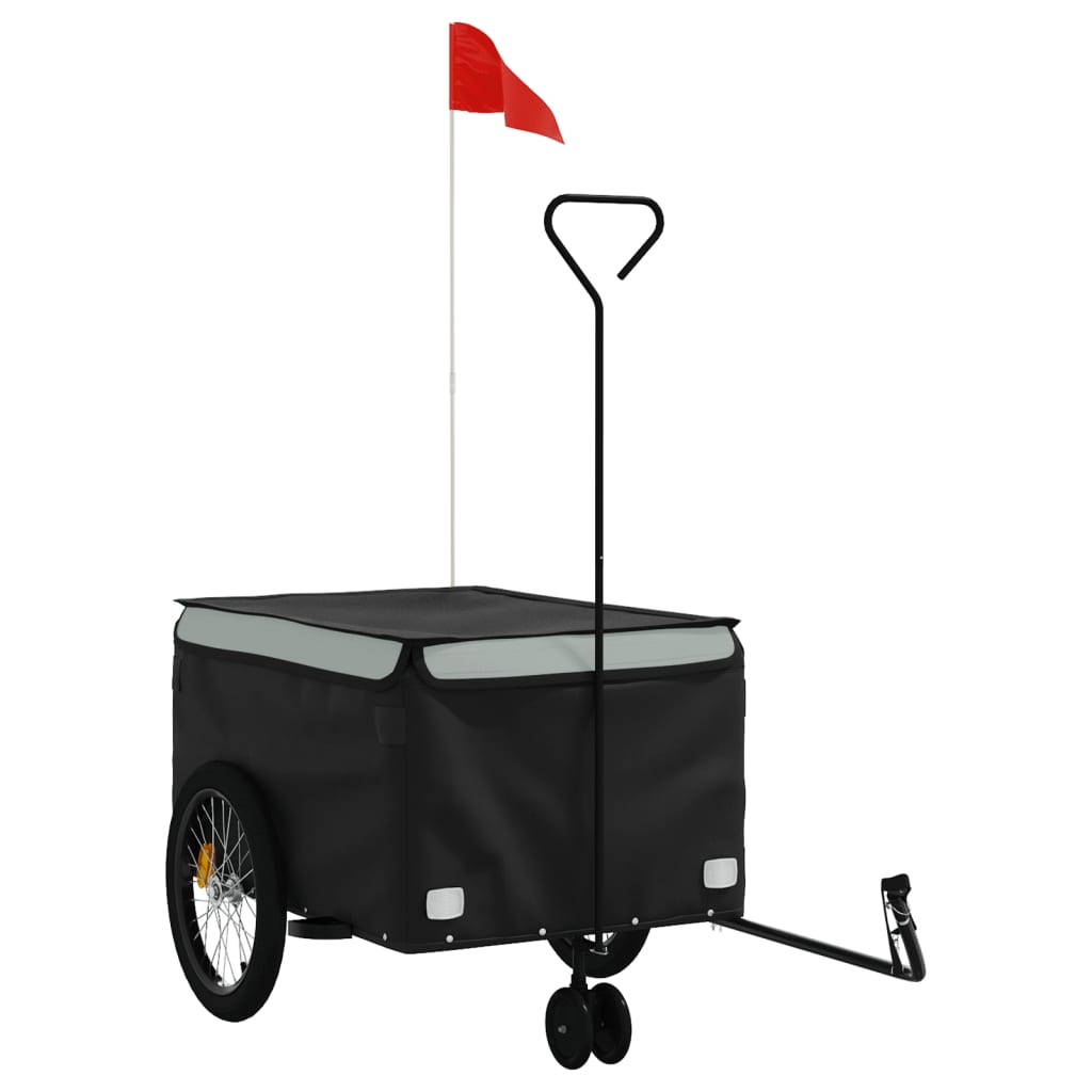 Fietstrailer 45 kg ijzer zwart en grijs - AllerleiShop