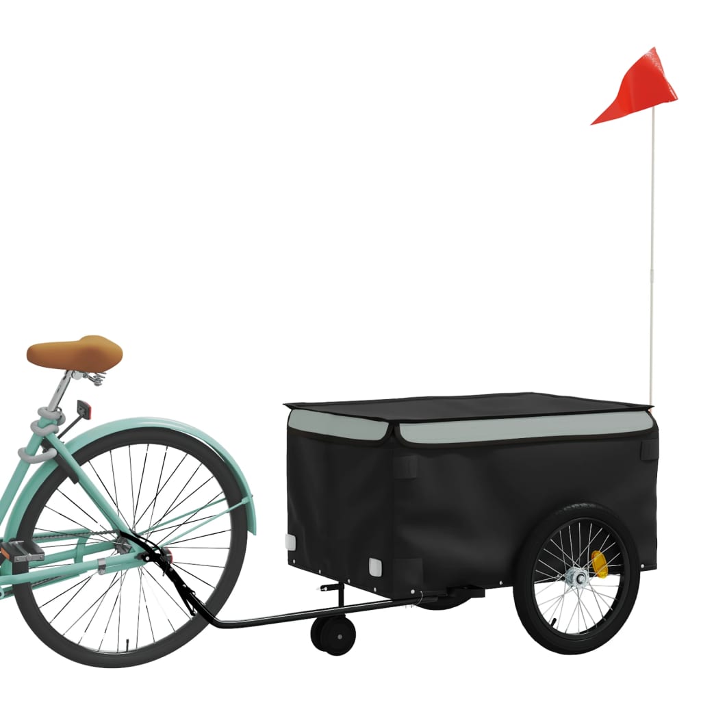 Fietstrailer 45 kg ijzer zwart en grijs - AllerleiShop