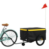 Fietstrailer 45 kg ijzer zwart en geel - AllerleiShop