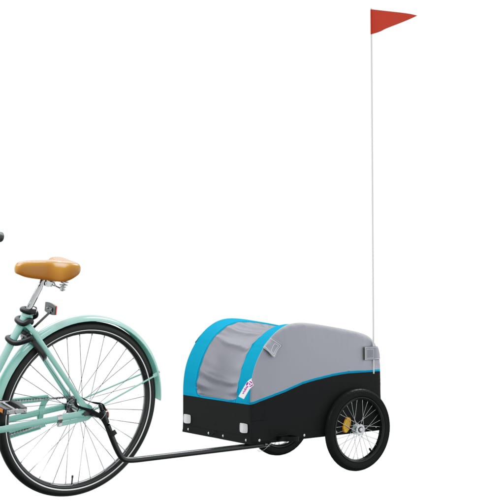 Fietstrailer 30 kg ijzer zwart en blauw - AllerleiShop